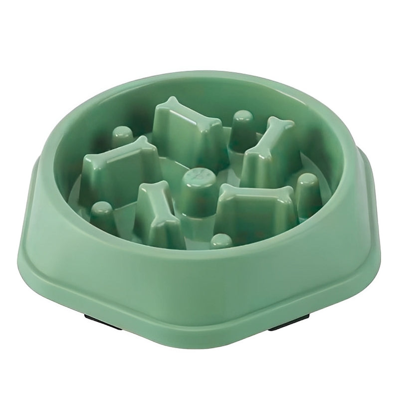 Green slow feeder bowl for pets on a white background